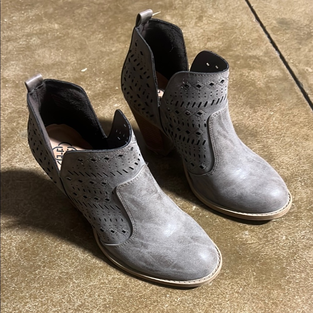Gray Ankle Boots
